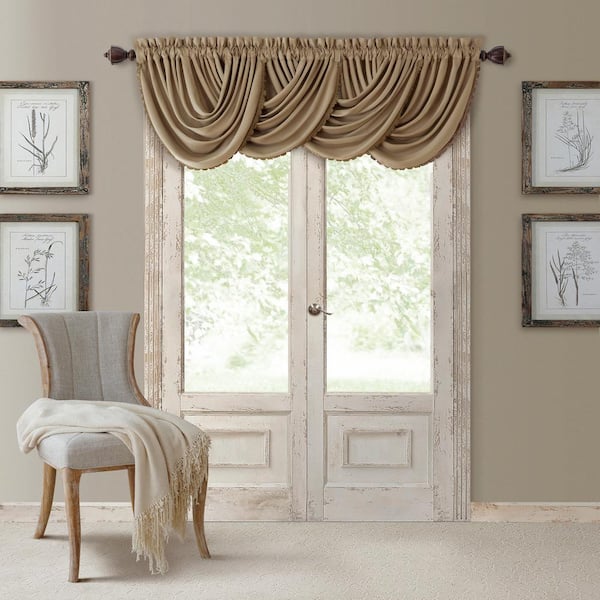 All Seasons Waterfall Window Valance, Antique Gold - 52"W x 36"L