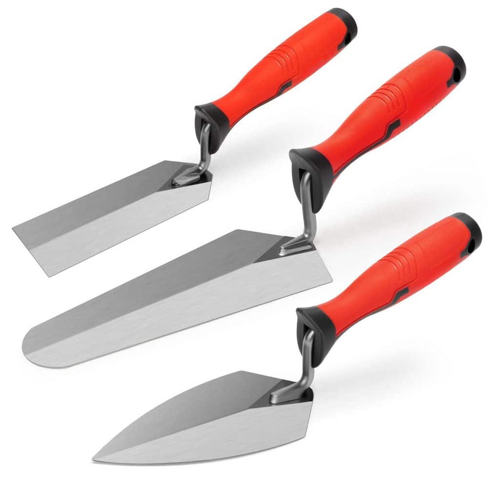 3-Pieces Masonry Tools Set, 6 in. Margin Trowel, 5.5 in. Pointing and 7 in. Gauging Trowel with Soft Grip Handle price history on PriceWatchPro