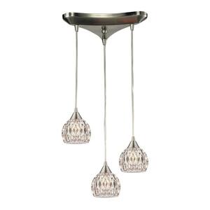 Cappa Shells 2 Light Flush With Satin Nickel Hardware And Gray