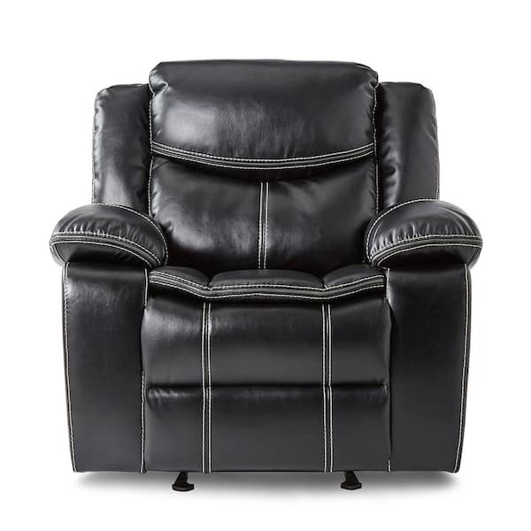 B073 PAWNSとなります Lazzara Austin Black Faux Leather Glider Recliner 8230BLK-1