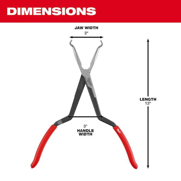 Milwaukee Long Needle Nose Pliers Set with Hose Grip and Slip