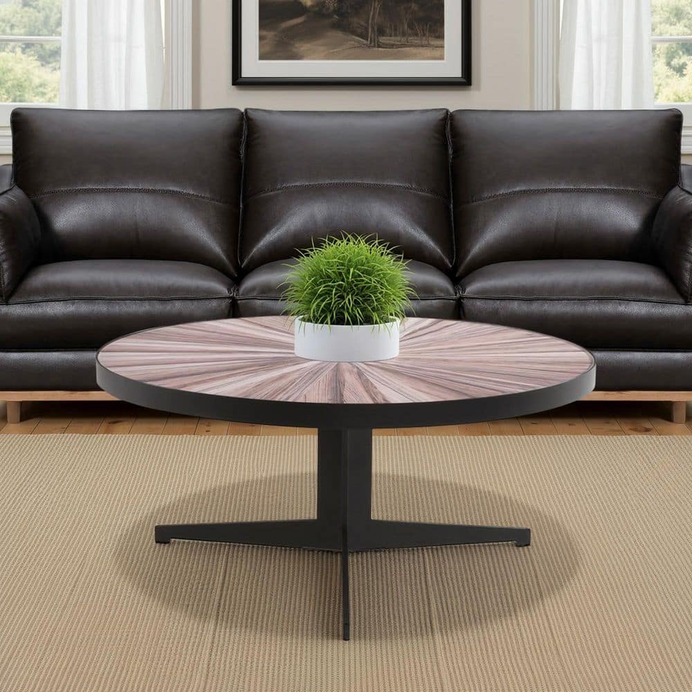 Beka 33.5 in. Maroon Round Tempered Glass Coffee Table price history on PriceWatchPro