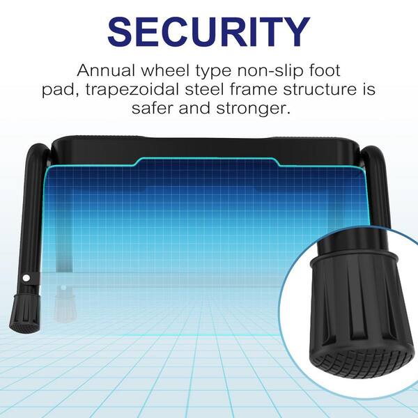 Two-Step Stool For Adults & Kids, Waterproof HDPE Bed Step With Adjustable Non-Slip Feet, Sturdy Metal Frame For Kitchen, Bathroom, Bedroom, RV & Outdoor Use, Black