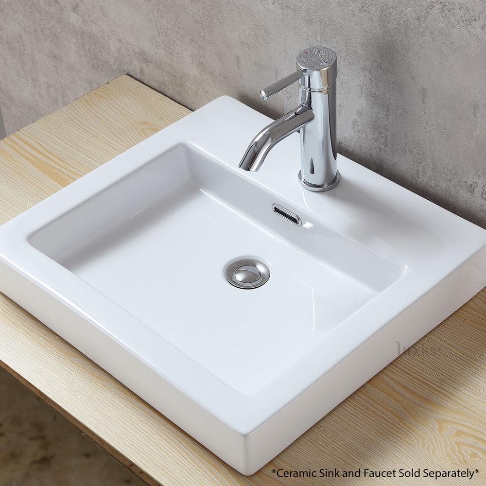 Chrome Bathroom Sink Push Pop-Up Drain Stopper with Overflow