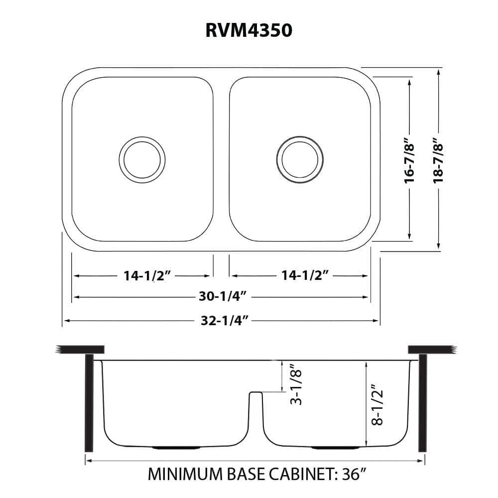 Ruvati 34-inch Stainless Steel Double Bowl Undermount Kitchen Sink