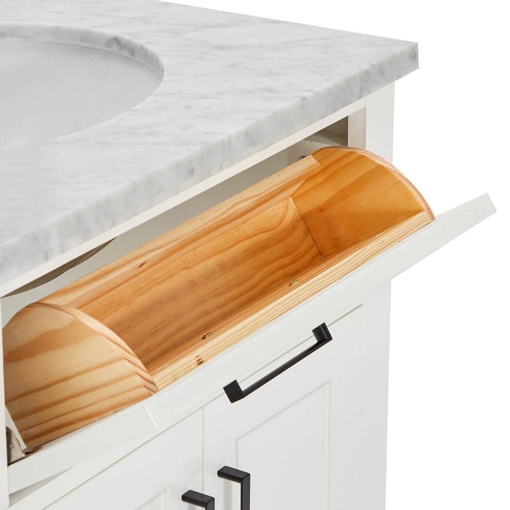 Hepburn 67" White Marble Top Double Basin Freestanding Vanity