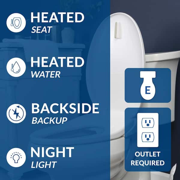 Bliss BB-550 Electric Bidet Seat for Elongated Toilets in White with Drylette Towels