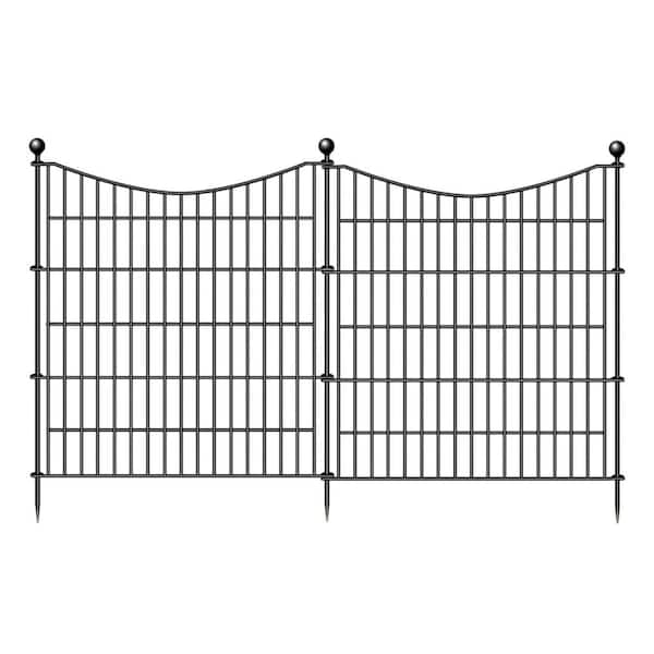 Unbranded 32 in. x 23.6 ft. Rustproof Metal Garden Fence with 10 Panels