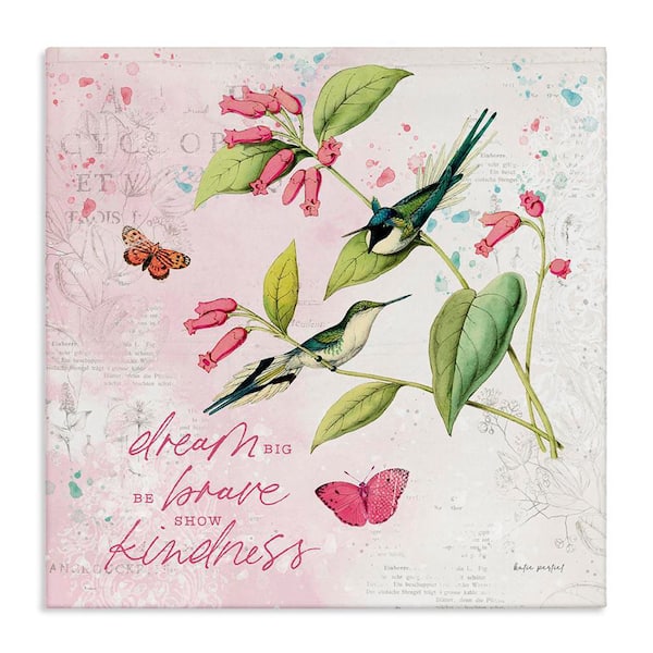 Stupell Industries Dream Big Birds & Florals by Katie Pertiet Unframed Animal Graphic Art Print 17 in. x 17 in.