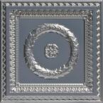 Laurel Wreath 2 ft. x 2 ft. PVC Glue-up or Lay-in Ceiling Tile in Silver