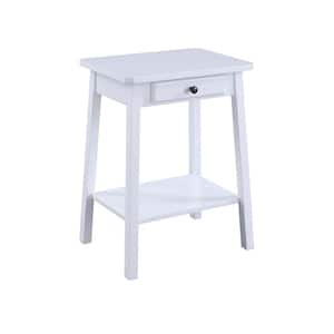 Kaife 13 White Rectangle Wood End Table