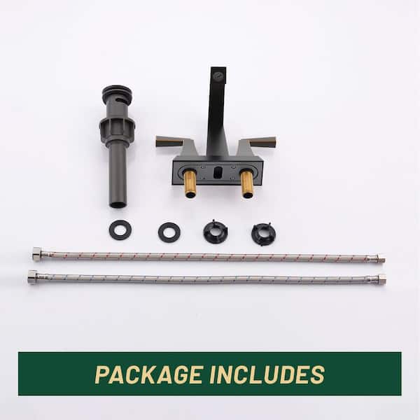 Rotatable 4 in. Centerset Double Handle Bathroom Faucet with Drain Kit Included in Oil Rubbed Bronze