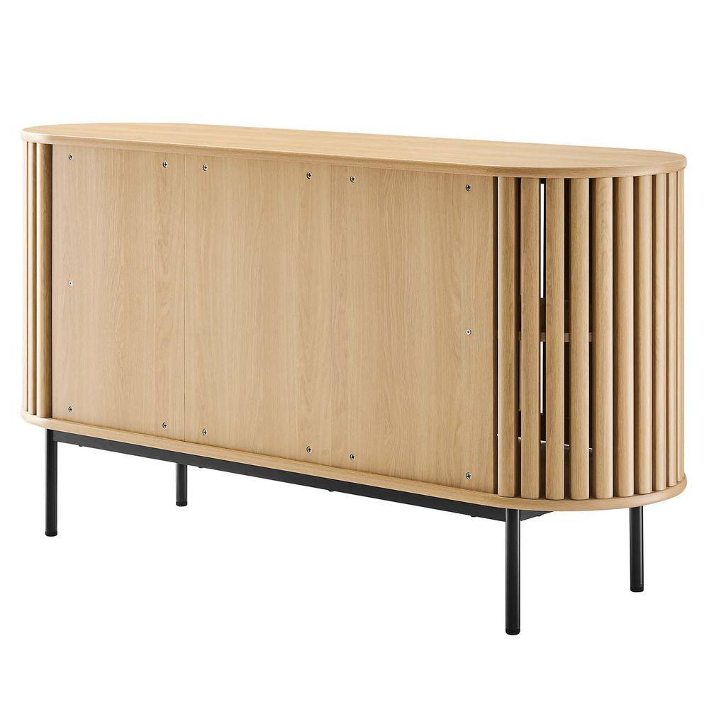 Fortitude 59'' Oak Oval Sideboard with Metal Legs