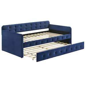 Brioni Navy Twin Upholstered Daybed with Trundle and Care Kit