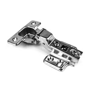 105-Degree 35 mm Half Overlay Frameless Cabinet Hinges with Installation Screws (1-Pair)