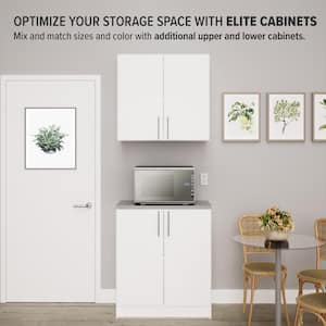 Elite Home Storage White Base Cabinet with Melamine Countertop