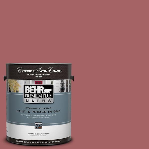 BEHR Premium Plus Ultra 1-Gal. #UL100-12 Rose Marquee Satin Enamel Exterior Paint-DISCONTINUED