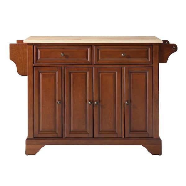 CROSLEY FURNITURE Lafayette Cherry Kitchen Island with Wood Top
