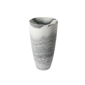 14 in. Dia x 26.5 in. H Marble Tall Curve Plastic Vase Planter