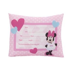Minnie Mouse Pink 4 in. L x 11 in. W Decorative & Personalized Birth Keepsake Throw Pillow