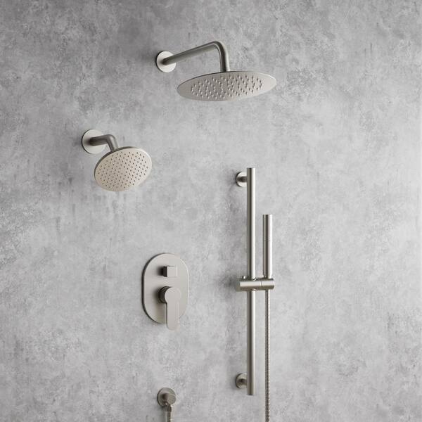 EVERSTEIN 3Spray Patterns Round Fixed Shower Head 10, 6 in. with 2.5