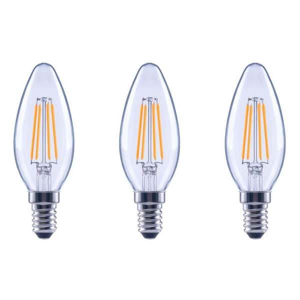 100-Watt Equivalent B11 Dimmable Blunt Tip E12 Candelabra Base Vintage Edison LED Light Bulb 2700K Soft White (3-Pack)