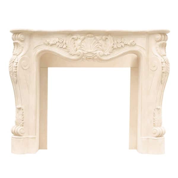 Historic Mantels Designer Series Louis XIII 47 in. x 53 in. Cast Stone Mantel