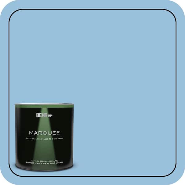BEHR MARQUEE 1 qt. #M520-3 Charismatic Sky Semi-Gloss Enamel Exterior Paint & Primer