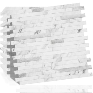 11.4 in. x 11.7 in. x 0.12 in. PVC Peel and Stick Backsplash Tile on Backsplash Tiles for Kitchen, White (10-Pack)