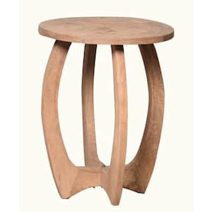 Ashler 18 in. Weathered Brown Round Wood End Table