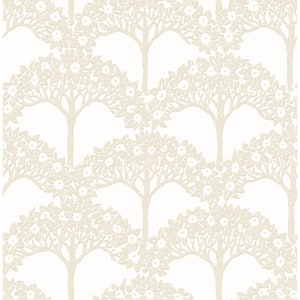 Dawson Beige Magnolia Tree Wallpaper Sample