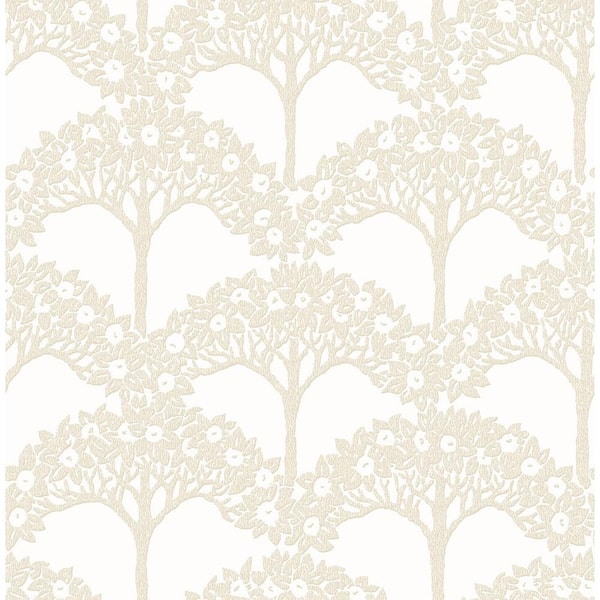 A-Street Prints Dawson Beige Magnolia Tree Wallpaper Sample