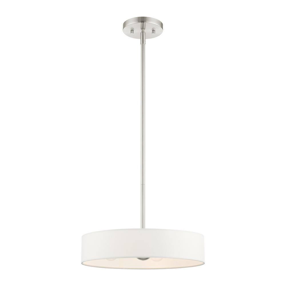 Venlo 14" Brushed Nickel Drum Pendant with LED Lights