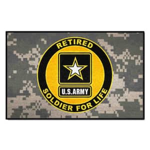 U.S. Army Camo 2 ft. x 3 ft. Indoor Vinyl backing Tufted Solid Nylon Rectangle Starter Mat Camo Accent Rug