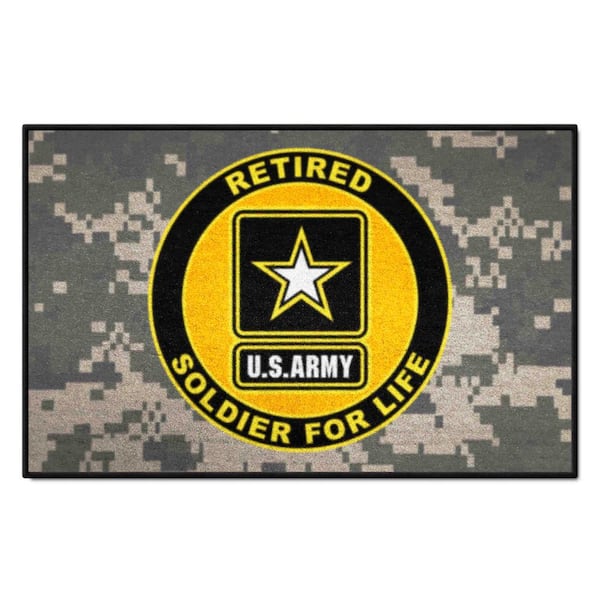 FANMATS U.S. Army Camo 2 ft. x 3 ft. Indoor Vinyl backing Tufted Solid Nylon Rectangle Starter Mat Camo Accent Rug