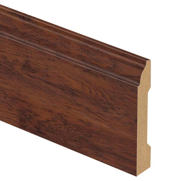 Zamma Dark Brown Hickory/Tattersall Hickory 9/16 in. Thick x 3-1/4 in. Wide x 94 in. Length Laminate Base Molding