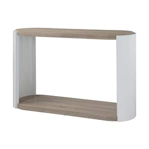 Zoma 47 in. Oak and White High Gloss Finish Rectangle Wood Console Table