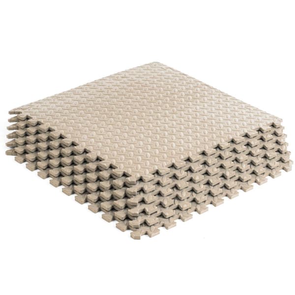 ProsourceFit Exercise Puzzle Mat 1/2-In, 24 Sq ft Beige