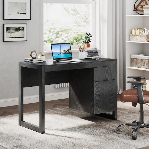 Gymax 44 in. Computer Desk with Storage Cabinet Pull-out Drawer