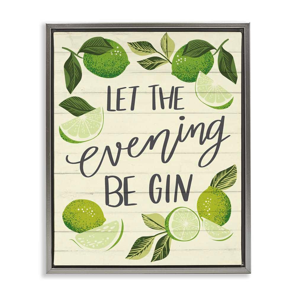 Let Evening Be Gin by Caroline Alfreds Gray Floater Frame Food Graphic Art Print 21 in. x 17 in. price history on PriceWatchPro