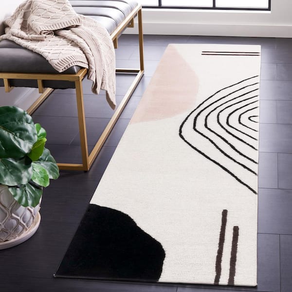 Rodeo Drive 2 ft. x 6 ft. Ivory/Blush Abstract Geometric Runner Rug