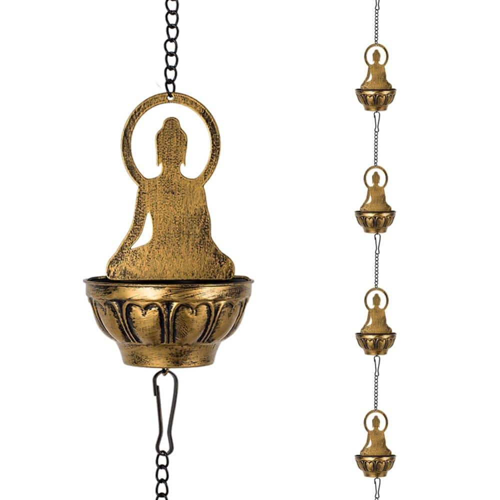 10.5 ft Rain Chain Adjustable Metal Downspout Replacement Bronze 10 Cups price history on PriceWatchPro