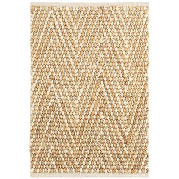 Meghan Handwoven Jute Ivory/Natural 9 ft. x 12 ft. Indoor Area Rug
