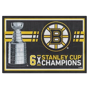 Boston Bruins Black Dynasty 5 ft. x 8 ft. Plush Area Rug