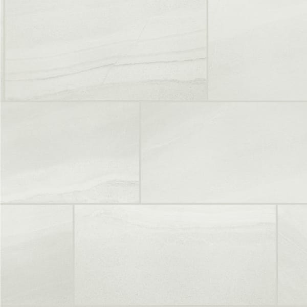 Florida Tile Home Collection Seville White 12 in. x 24 in. Matte Porcelain Floor and Wall Tile (13.3 sq. ft./Case)