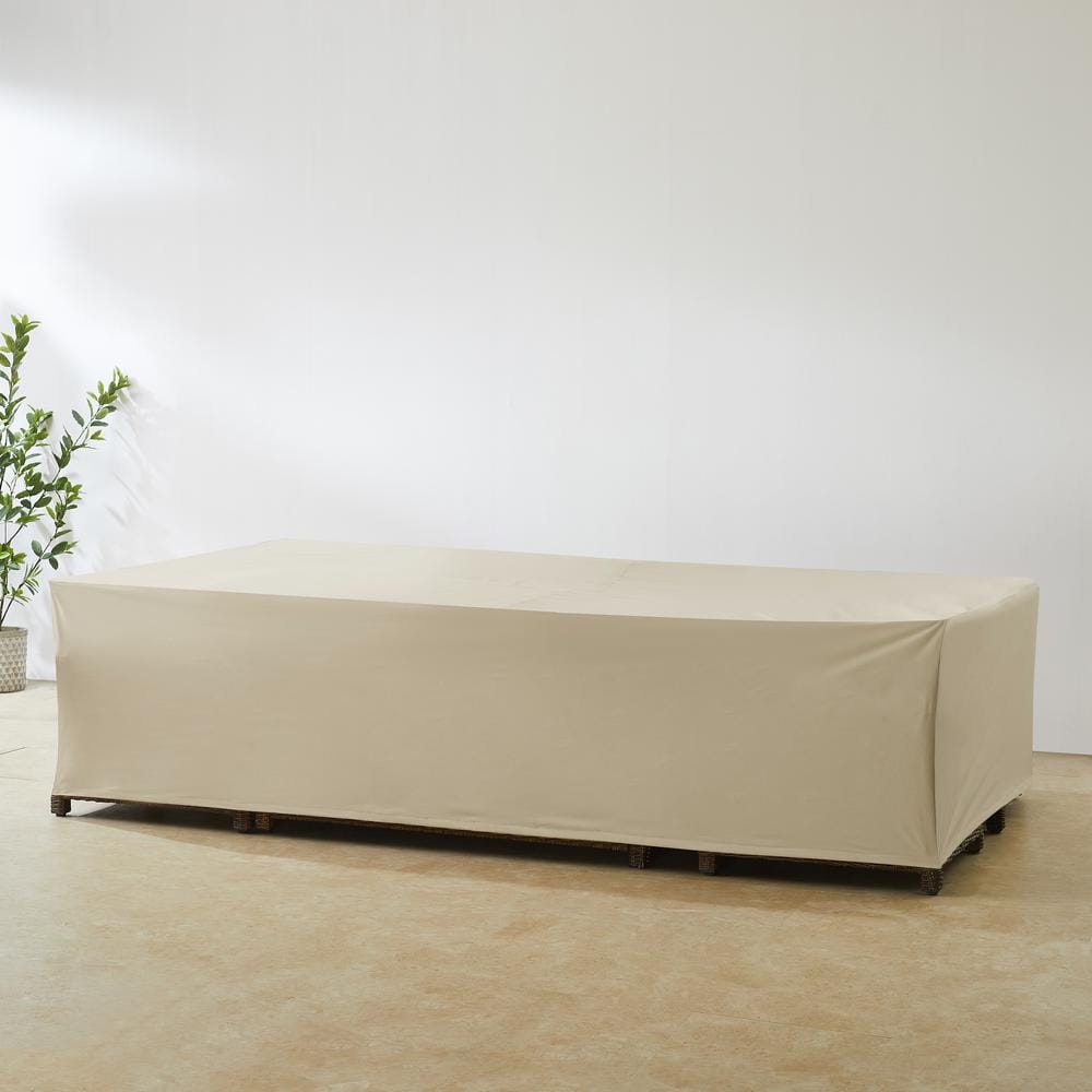 Tan Heavy-Duty Vinyl Large Outdoor Patio Furniture Cover