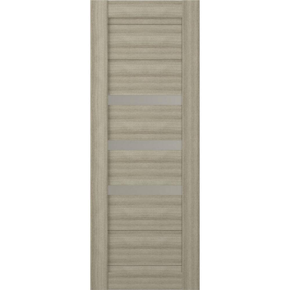 Dora 30 in. x 96 in. No Bore Solid Composite Core 3-Lite Frosted Glass Shambor Wood Composite Interior Door Slab price history on PriceWatchPro