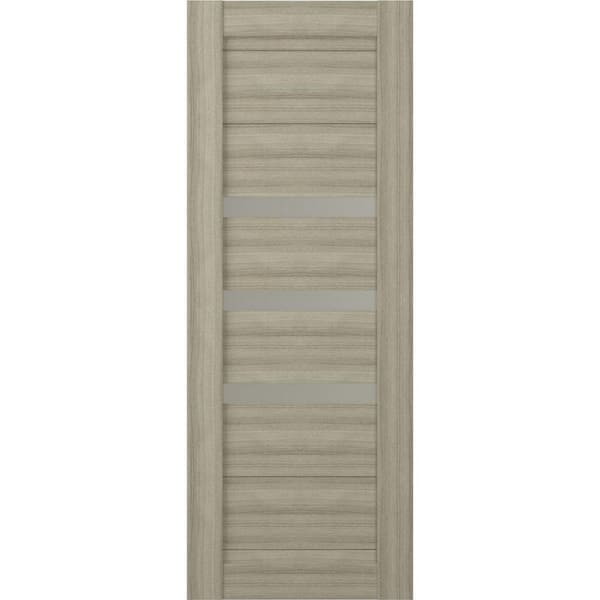 Belldinni Dora 32 in. x 96 in. No Bore Solid Composite Core 3-Lite Frosted Glass Shambor Wood Composite Interior Door Slab