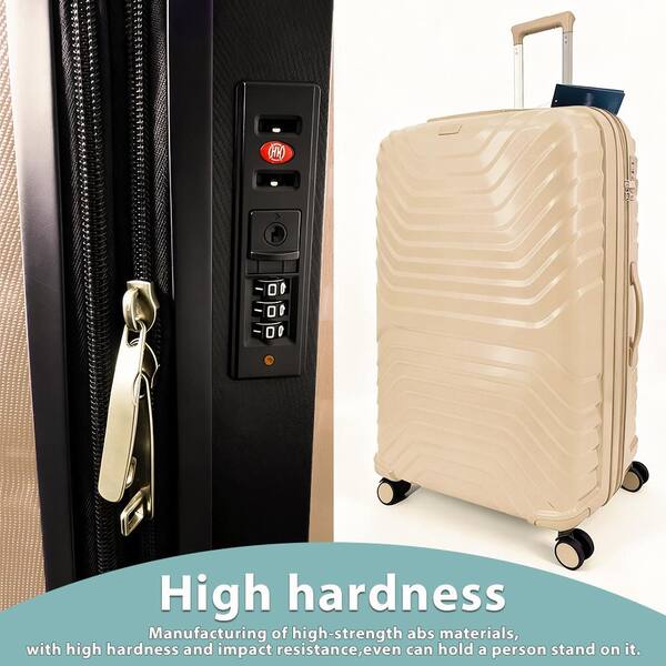 HIKOLAYAE 5-Piece PP Khaki Hardside Spinner Luggage Set Travel
