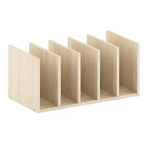 Hermite 6.61 in. Tall Bauhaus Oak Wood 5-shelf Desktop Bookcase